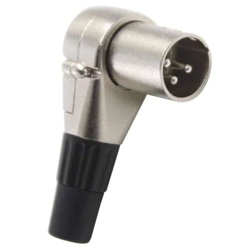 Miniatura 2 de Paquete de 2 conectores macho XLR de ángulo recto ajustables de 3 pines – Banda de audio profesional DJ 7 enchufes de posición XLR macho hembra