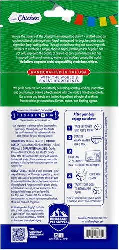 Miniatura 9 de Himalayan Dog Chew Original Yak Cheese Chew, pollo, 1 barra mediana, 2.3 onzas, sin gluten, golosinas saludables, sin granos ni lactosa, 100%