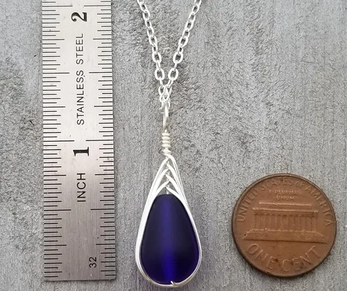 Miniatura 24 de Yinahawaii Collar de cristal de mar hecho a mano, joyería hawaiana para mujer, collar de lágrima trenzada, joyería única de cristal de mar