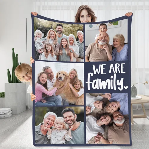 Miniatura 12 de SalaGraphics Manta personalizada con fotos, texto, regalos personalizados para parejas, mantas con fotos con mis propias fotos, mantas 5 Fotos