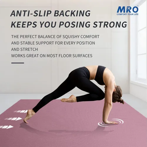 Miniatura 4 de MRO Extra Large Yoga Mat, 12'x6'/9'x6'/7'x5'/6'x4' (9MM) Extra Wide and Thick Exercise Mats for Home Gym Workout, Non-Slip, Soft for Women and Men