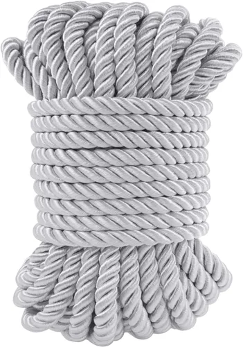 Miniatura 9 de Cuerda de seda trenzada de 27 yardas, cuerda decorativa gruesa de satén negro de 0.118 pulgadas, cordón para manualidades, amarre de cortina