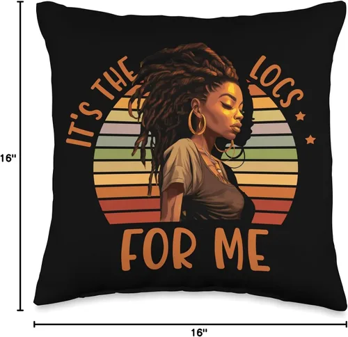 Miniatura 4 de Locs Afro Dreadlocks Love Natural Beauty Hair It's the Locs for Me Afro Hair - Almohada negra americana africana, 16 x 16 pulgadas, multicolor