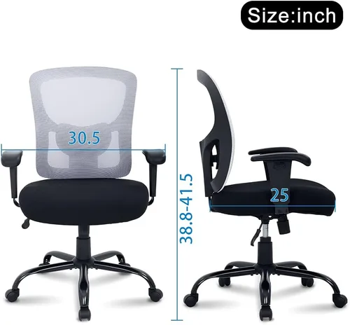 Miniatura 2 de Silla de oficina grande y alta, resistente, 400 libras, silla de escritorio para computadora con soporte lumbar, ergonómica, respaldo alto, silla