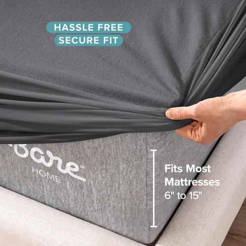 Miniatura 5 de Bare Home Protector de colchón tamaño Twin, 100% impermeable y transpirable, funda de colchón refrescante, protege contra derrames, sin vinilo, sin