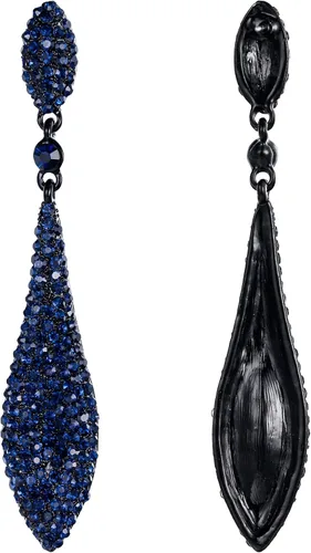 Miniatura 5 de EVER FAITH - Aretes largos de cristal austriaco para mujer, diseño de doble gota