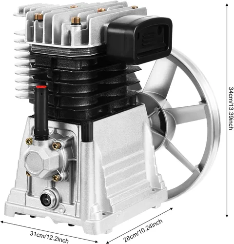 Miniatura 2 de Cabezal de bomba de compresor de aire, motor de bomba de compresor industrial 3HP 2.2KW, cabezal de bombas de lubricación de salpicaduras