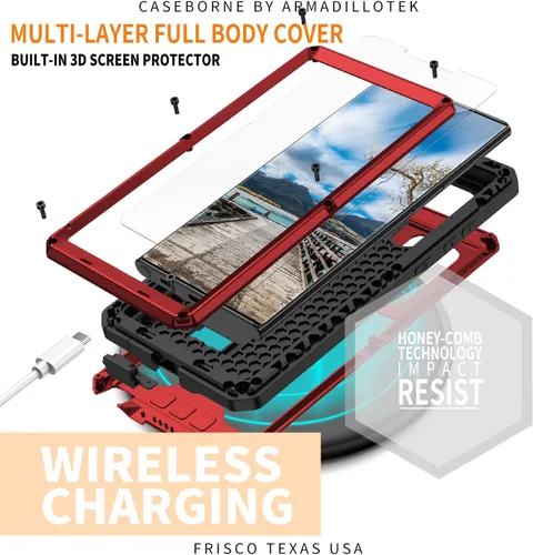 Miniatura 3 de Carcasa de silicona para Samsung Galaxy S22 Ultra 5G de 6.8 pulgadas, protección de cámaras de alta resistencia, con protector de pantalla integrado