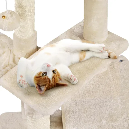Miniatura 6 de Topeakmart Torre de árbol para gatos de interior, centro de actividades de árbol para gatos de 34.5 pulgadas con condominio y poste rascador, torre
