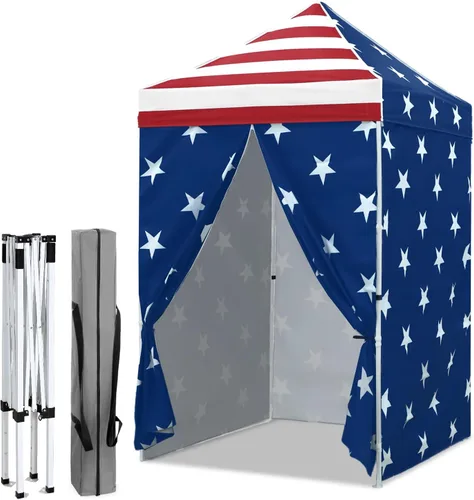 Miniatura 47 de EAGLE PEAK Toldo instantáneo de 5 x 5 con paneles de pared de 4 lados, pequeña tienda de campaña portátil desplegable con bolsa de transporte