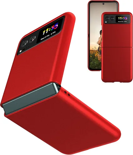 Miniatura 16 de Funda delgada para Moto Razr 2023, parte trasera de policarbonato duro, sensación esmerilada, soporte de carga inalámbrica, ligera, a prueba de Negro