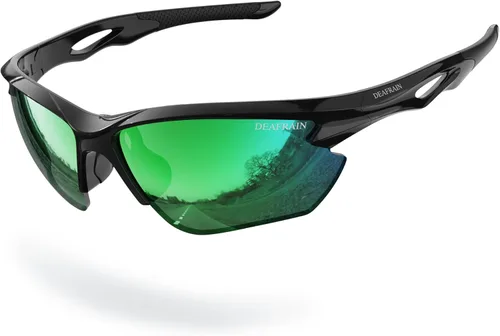 Miniatura 11 de DEAFRAIN Gafas de sol deportivas polarizadas para hombres y mujeres, ciclismo, correr, pesca, TR90, marco irrompible, protección UV Blanco