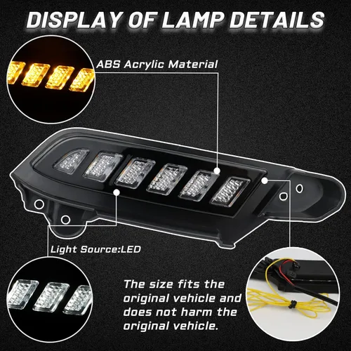 Miniatura 2 de Switchback - Lámpara LED antiniebla frontal color blanco y ámbar, luz intermitente LED intermitente para 2012-2015 compatible con accesorios Toyota