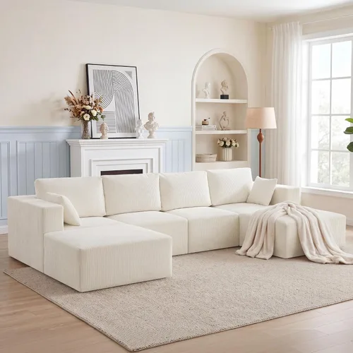 Miniatura 13 de Sofá modular Cloud de 3 plazas sin hueso de 115 pulgadas para habitación familiar, sofá sin espinas comprimida de espuma viscoelástica con asiento