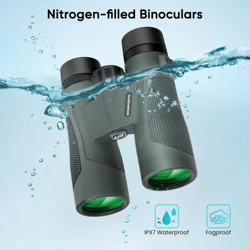 Miniatura 3 de Prismáticos WOSPORTS de 10x42 para Adultos - Prismáticos Impermeables IP67 para Observación de Aves, Acampada, Senderismo