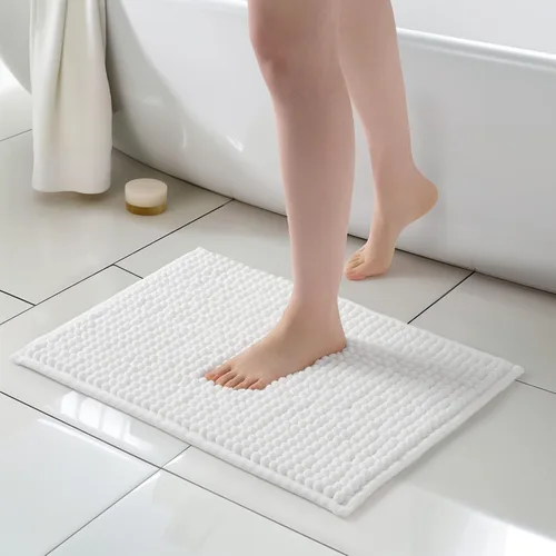 Miniatura 29 de FRESHMINT Alfombra de baño de felpilla gruesa y grumosa, 17"x24", alfombrilla de baño antideslizante, accesorio decorativo suave, linda alfombrilla