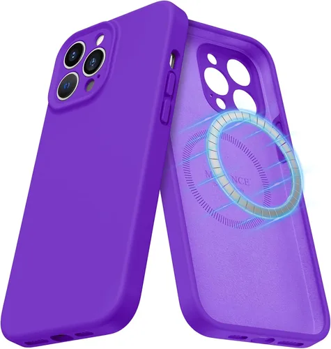 Miniatura 50 de Funda de silicona con soporte para iPhone 17 Pro [compatible con MagSafe] [Protección completa de la cámara] (6.3 pulgadas 2025), fundas de teléfono