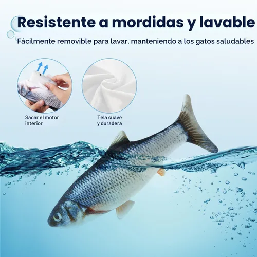 Miniatura 6 de Potaroma - Juguetes para gatos con SilverVine y menta de gato, pescado en movimiento flexible para perros pequeños, de ejercicio, interactivos