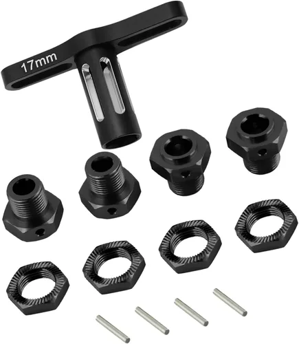 Miniatura 7 de Tuercas de rueda de aluminio de 0.669 in, bujes hexagonales de rueda y llave de rueda para 1/10 Kraton 4X4 4S V2 BLX, Outcast 4X4 4S V2 BLX