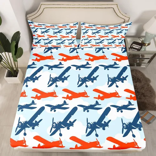 Miniatura 13 de Juego de sábanas bajeras ajustables para niños, diseño de caricaturas, camiones, tamaño individual, juegos de ropa de cama de excavadoras, camiones