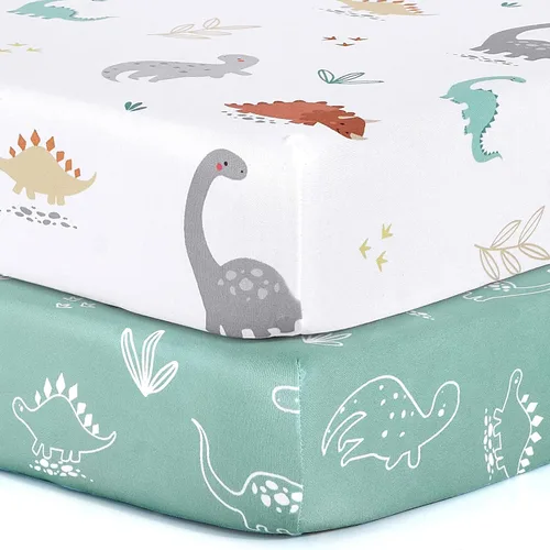 Miniatura 37 de Pack n Play Sheets, BROLEX 2 Pack Mini Crib Sheets,Stretchy Portable Fitted Playard Sheet Set, Convertible Playard Mattress Cover,Ultra Soft