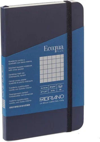 Miniatura 31 de Fabriano Ecoqua Plus - Cuaderno encuadernado con puntadas, 3.5 x 5.5 pulgadas, punteado, negro