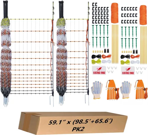 Miniatura 10 de Valla de red eléctrica para aves de corral, 47.3 pulgadas de alto (se puede elevar manualmente a 59.1 pulgadas de alto) x 98.5 pies de largo
