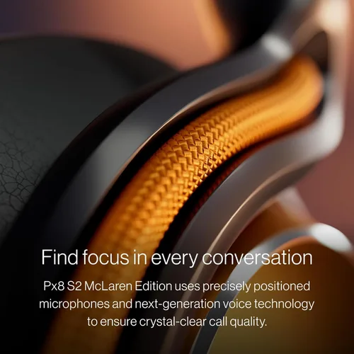 Miniatura 5 de Bowers & Wilkins Px8 S2 Edición McLaren - Auriculares inalámbricos sobre la oreja, con cancelación de ruido Bluetooth, aptX Lossless, almohadillas