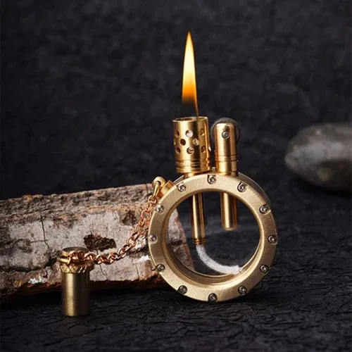 Miniatura 4 de Encendedor de queroseno transparente retro, encendedor de queroseno steampunk con diseño creativo de botella transparente, encendedor de encendido