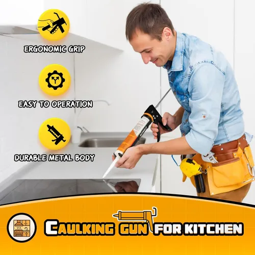 Miniatura 4 de Kit de Pistola de Calafateo DIYSELF, Kit de Herramientas de Calafateo Profesional - Herramienta de Acabado de Sellado de Silicona para Remoción