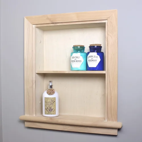 Miniatura 7 de Aiden - Botiquín de repuesto de pared empotrada de 14 x 18 pulgadas, estante de inserción de gabinete de baño, fabricado en América del Norte, Negro