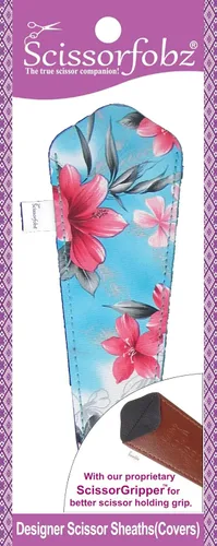 Miniatura 109 de Fundas protectoras para tijeras de diseñador, 4 unidades, tamaño surtido, diseño floral victoriano azul #4-304 Jardín floral victoriano azul