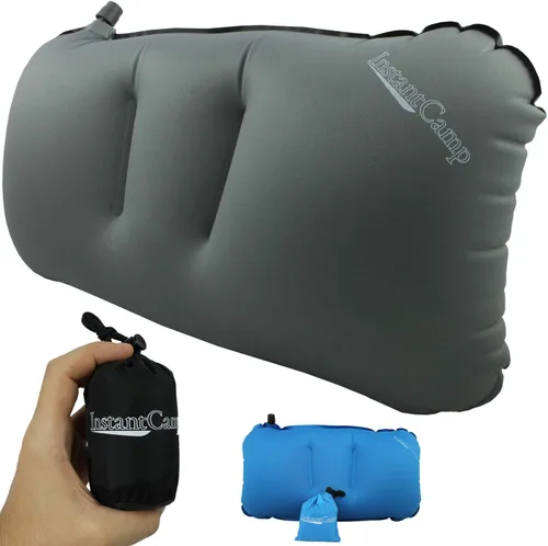Almohada inflable ultraligera para viajes y campamentos, compacta, cómoda, duradera para lumbar, campamento, senderismo (gris)