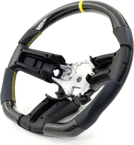 Miniatura 11 de IKON MOTORSPORTS, Volante compatible con Ford Mustang 2010-2014, Kit de reemplazo de cuerpo de volante en fibra de carbono y cuero con costura azul