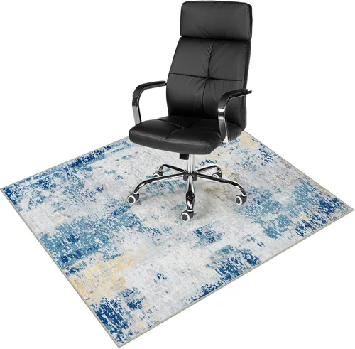 Anidaroel Tapete para silla de oficina para suelo de madera dura y azulejos, 48 x 60 pulgadas, alfombra de escritorio abstracta para silla rodante