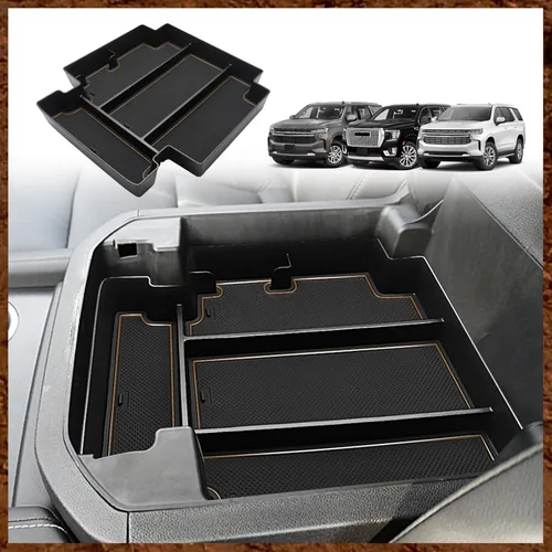 Miniatura 12 de Muslogy Caja de Almacenamiento para Tablero Compatible con GMC Yukon Chevy Tahoe Suburban 2021 2022 2023 2024 Accesorios Inserto Detrás de Pantalla