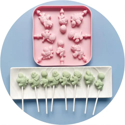 Miniatura 4 de Juego de moldes para piruletas de frutas, molde para chupón de caramelo duro naranja y molde de chocolate de frutas con 50 palitos de paletas
