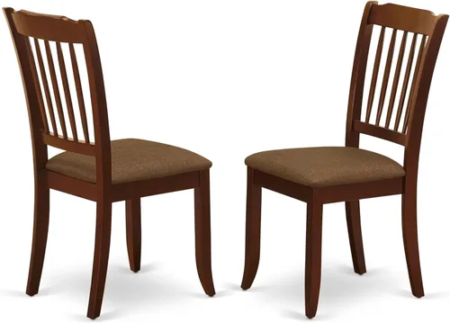 Miniatura 11 de East West Furniture DAC-BCH-W Danbury - Juego de 2 sillas de comedor de madera maciza, con respaldo de listones, color negro y cereza
