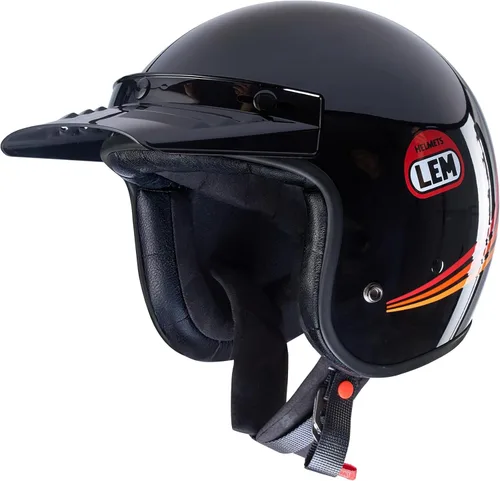 LEM Medio casco de motocicleta, para hombres y mujeres, casco de motocicleta y scooter certificado DOT, estilo vintage para montar en crucero,