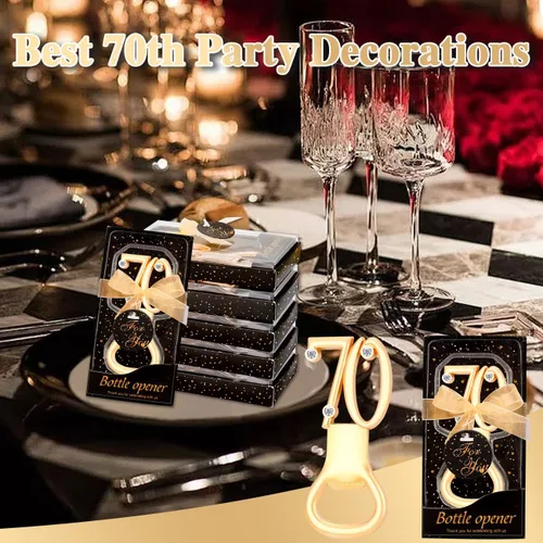 Miniatura 5 de Ubrand Abrebotellas de cumpleaños número 70 para fiestas de cumpleaños 70, recuerdos de fiesta de 70 años, recuerdos de boda, recuerdos, regalos