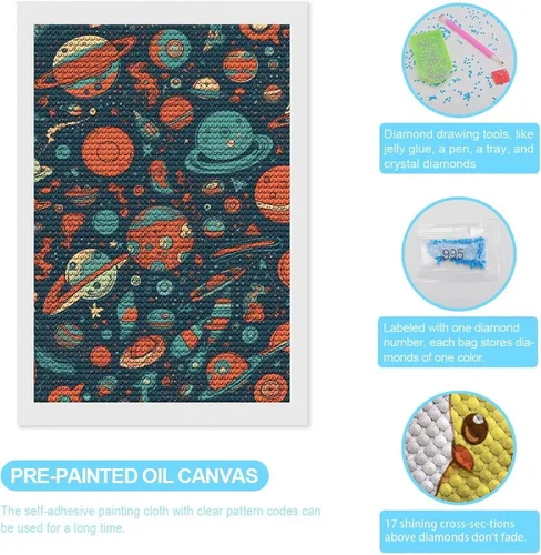 Miniatura 3 de Kits de pintura de diamantes para adultos – Kits de arte de diamantes para principiantes – Taladro de pintura 5D completo de puntos de diamante