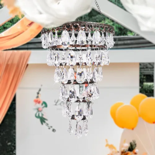 Miniatura 4 de Lámpara solar colgante de cristal acrílico para exteriores, luces decorativas para jardín, luces LED brillantes y cálidas y tira LED de 5 pies