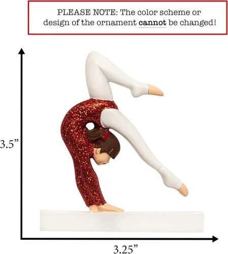 Miniatura 2 de Adorno de Navidad personalizado de gimnasia 2026 Adorno de gimnasia en barra de equilibrio, decoración de mujer para árbol de Navidad, regalo