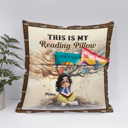 Miniatura 7 de ENCYCOM Almohada de bolsillo personalizada para lectura de libros, almohadas personalizadas con nombre, regalo para niñas ratones de biblioteca