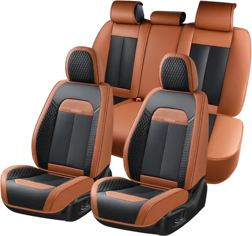 Miniatura 35 de FLORICH Fundas de asiento delantero, 2 piezas, fundas de asiento para automóviles, fundas de asiento universales de cuero de lujo, accesorios