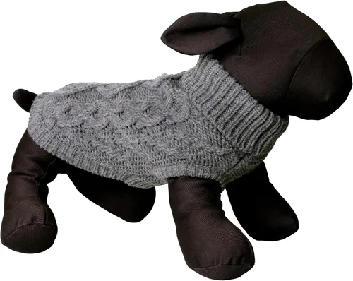 Miniatura 2 de The Worthy Dog Suéter de cuello alto de punto grueso, ropa cálida de invierno para perro, trajes de abrigo para mascotas para clima frío - XXS, gris