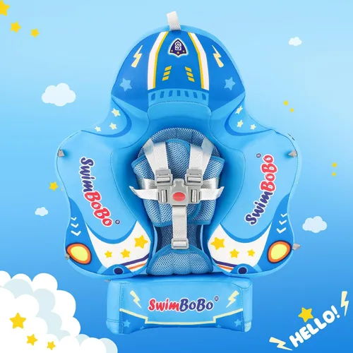 Miniatura 4 de Swimbobo - Flotadores para piscina con toldo no inflable, material de tela suave y agradable a la piel, flotador de natación infantil para niños