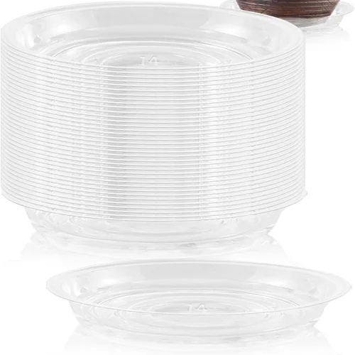 Miniatura 36 de Paquete de 30 platillos transparentes para plantas en interiores (4, 6, 8, 10, 12 pulgadas) platillos para macetas para plantas en maceta, juego