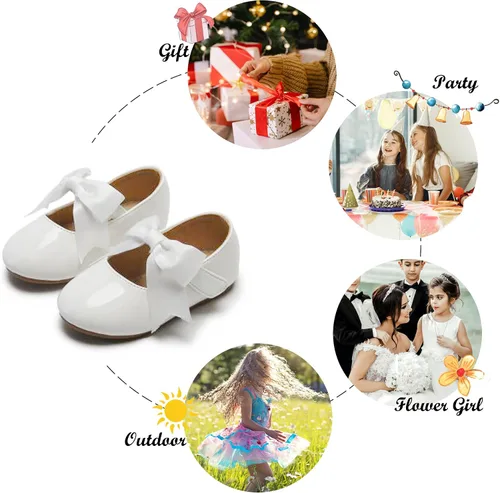 Miniatura 5 de Felix & Flora Zapatos de vestir para niña de las flores, zapatos planos de ballet para niñas, para fiestas, escuela, boda