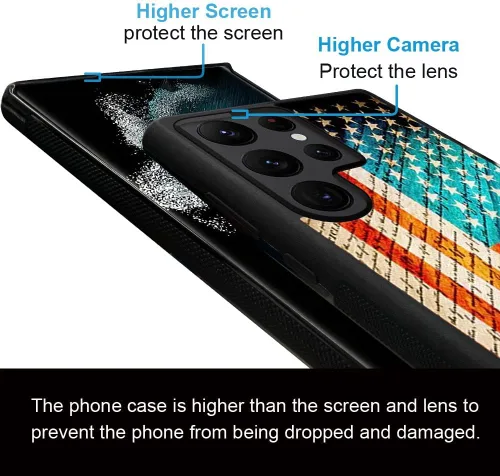 Miniatura 4 de ZHEGAILIAN Funda para Samsung Galaxy S22 Ultra - Diseño de bandera americana y Constitución de Estados Unidos, protección contra caídas para Bandera